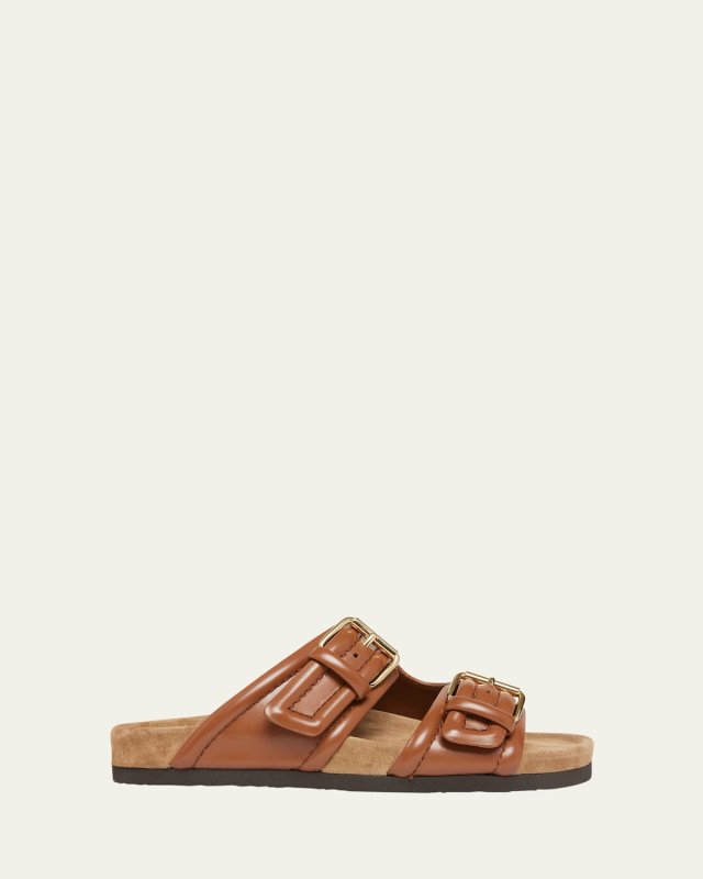 Vitello Dual Buckle Slide Sandals